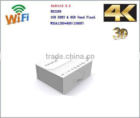 Hot Sell 1280*800 LED Lamp Support 1080P Smart Home theater 3D Projector