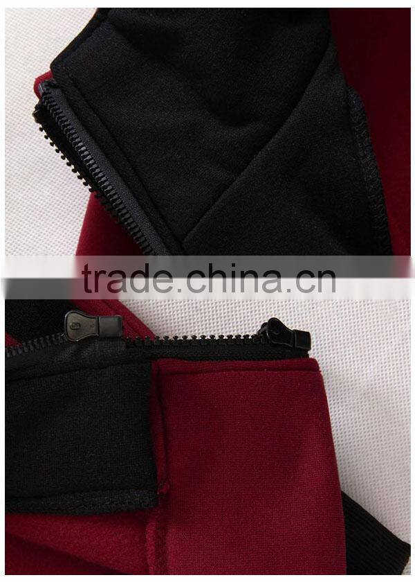 Men's knitted jacket with hood, men's jacket with inner placket, men's fleece jacket