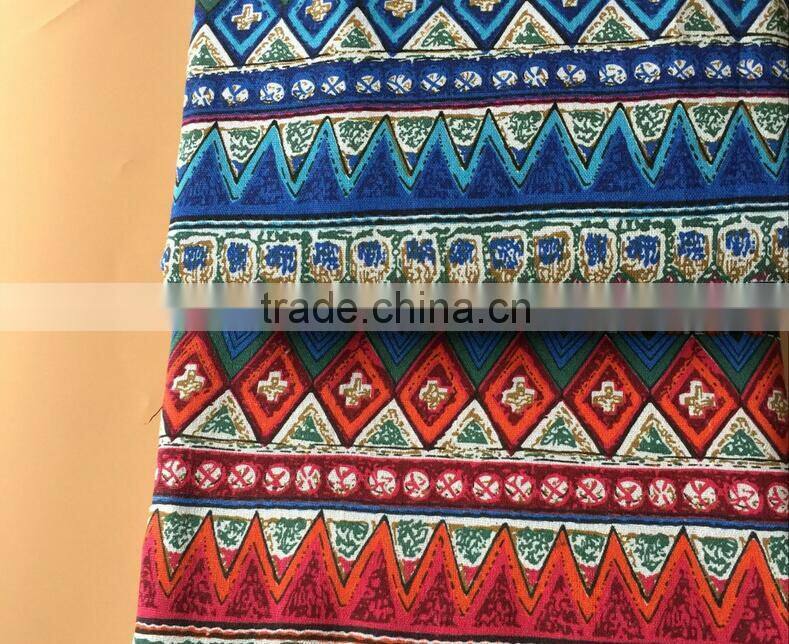 linen printed fabric national style table cloth pillow