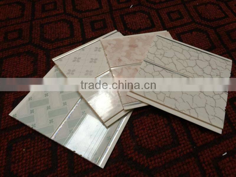 building materials waterproof fireproof 20cm ceiling design silvery line pvc panel ceiling