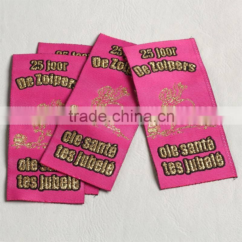 hot sale gold mark tag and straight cut woven label for Cotton flower dress