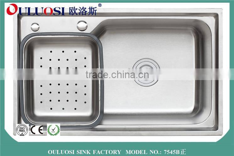 stainless steel sink with colander
