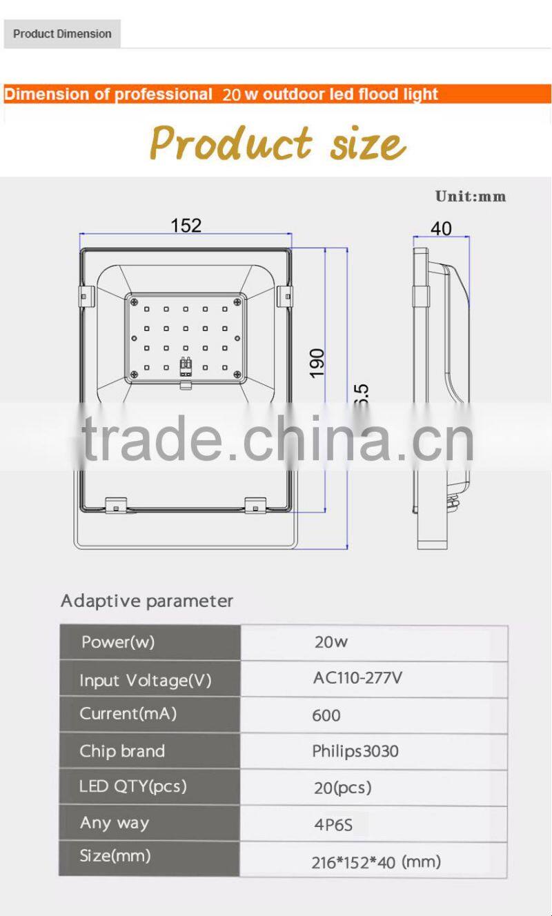 hot sale 20w outdoor flood lights rgb led flood light CE fCC ROHS Ip65 led light led outdoor lamp led flood light 20w