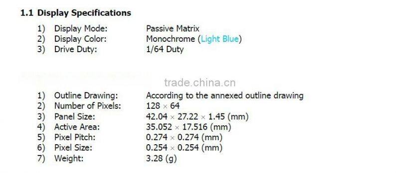 Small size of the OLED LCD module 128 * 64