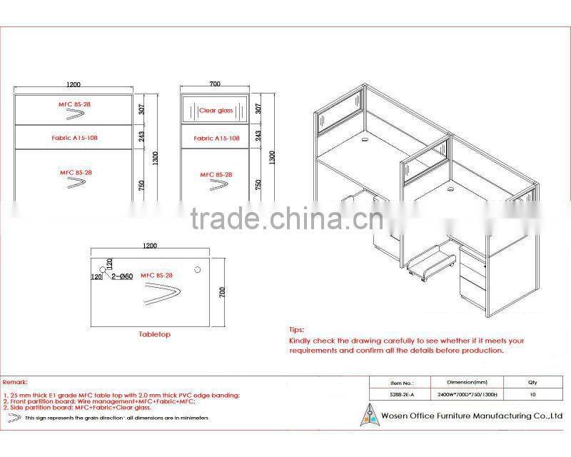 2014 New Design Office workstation S288-4C