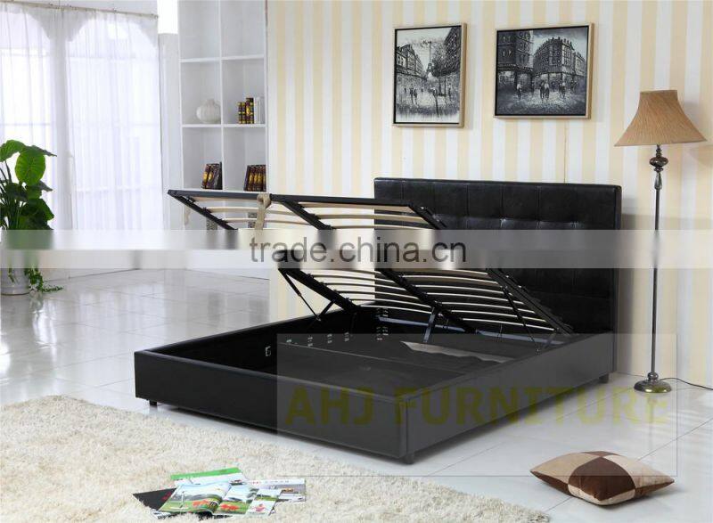 Storage bed frame, cheap pu storage beds, faux leather storage beds