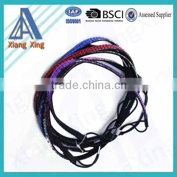 Single wrap rhinestone custom braided leather bracelets