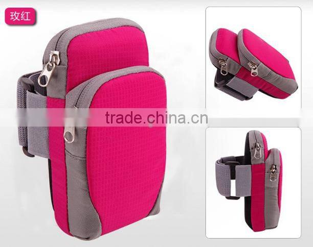 High - grade double zipper wrist pack arm of mobile phone key outdoor sports bag;Running Mobile Phone nylon sport arm bag
