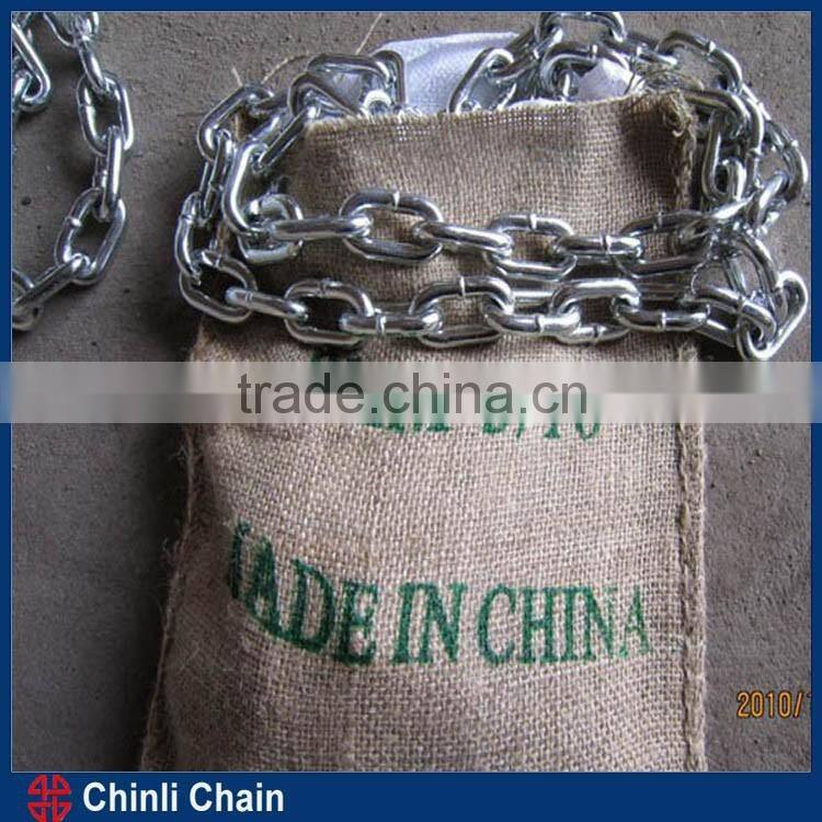DIN764 standard 20 Mn2 link chain, high quality electro galvanized chain
