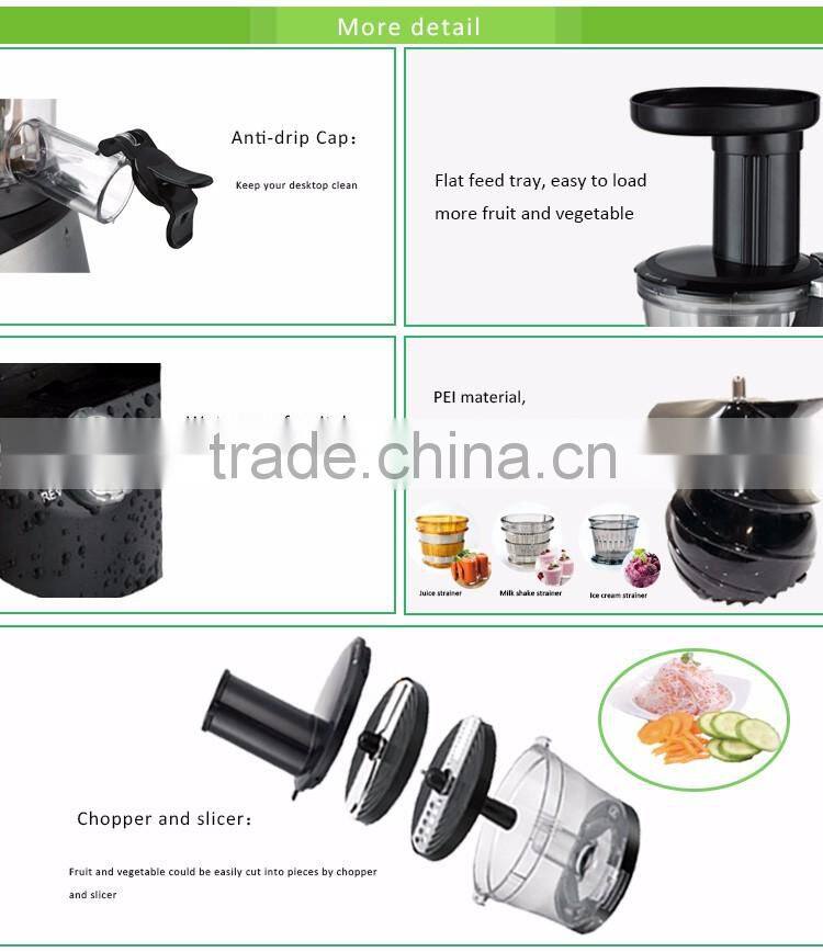 Cool press slow juicer with single auger JT-2012
