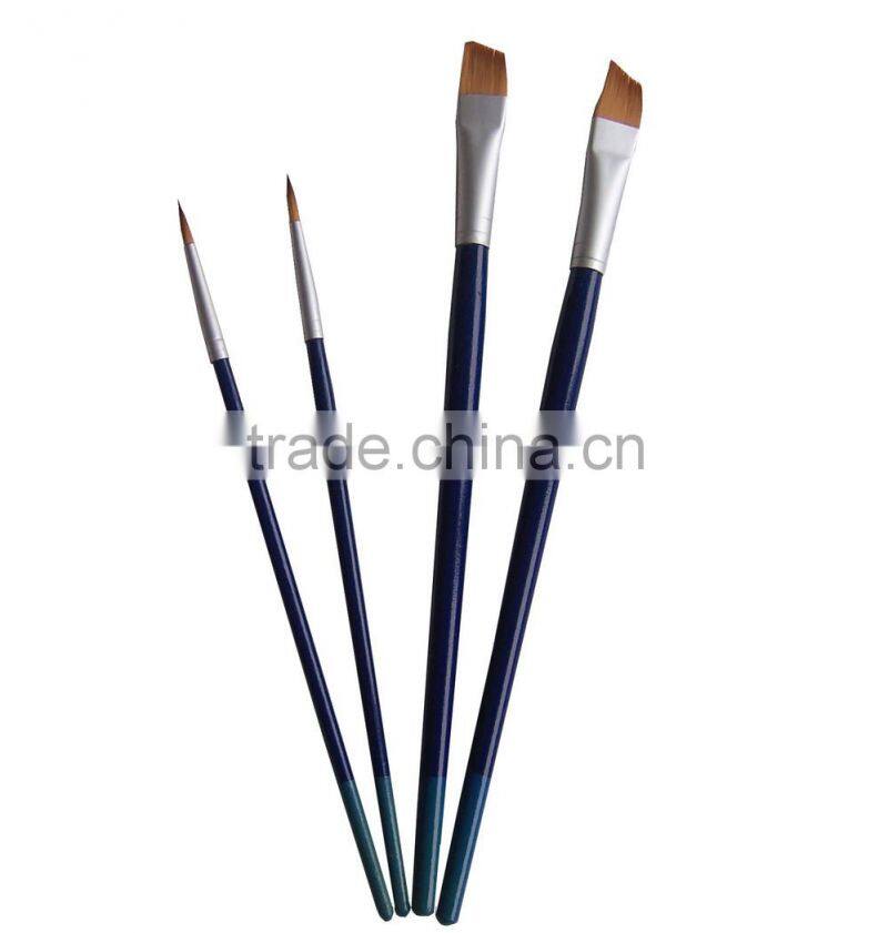 4pcs high quality nylon hair lacquered wooden handle art brush set