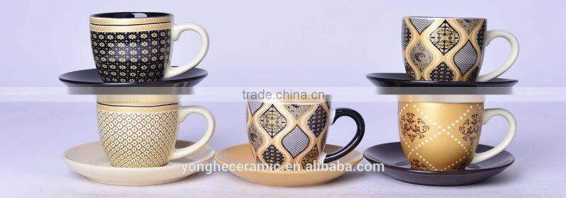 80ml disposable stoneware small coffee cups and suacers set