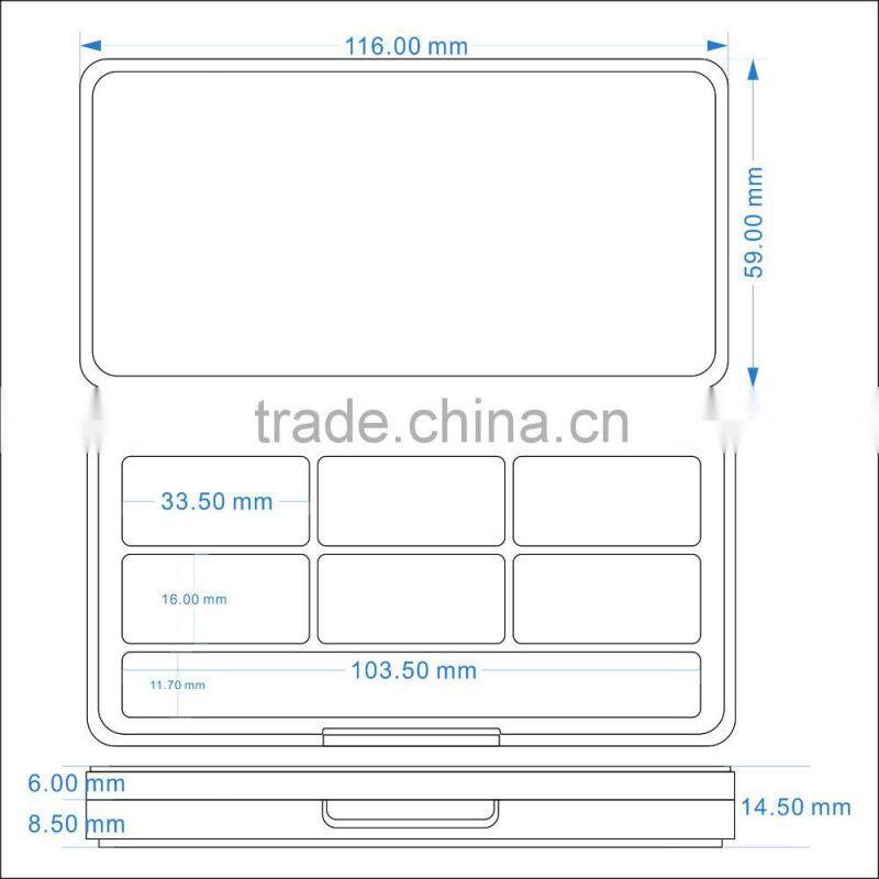 cheap plastic empty display palette eyeshadow case