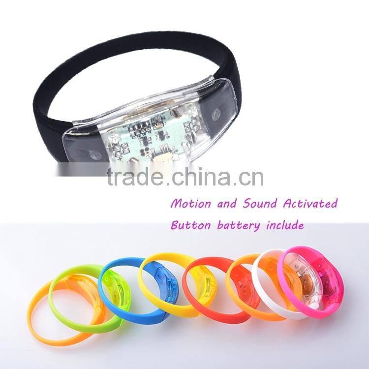 Voice Activated Noise Flashing Bracelet,silicon led bracelet