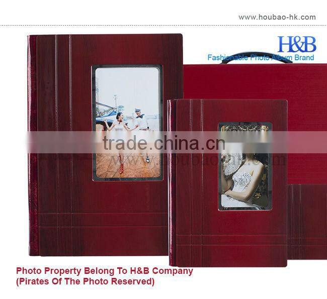 H&B hot sales red /white leather cover memories photo albums