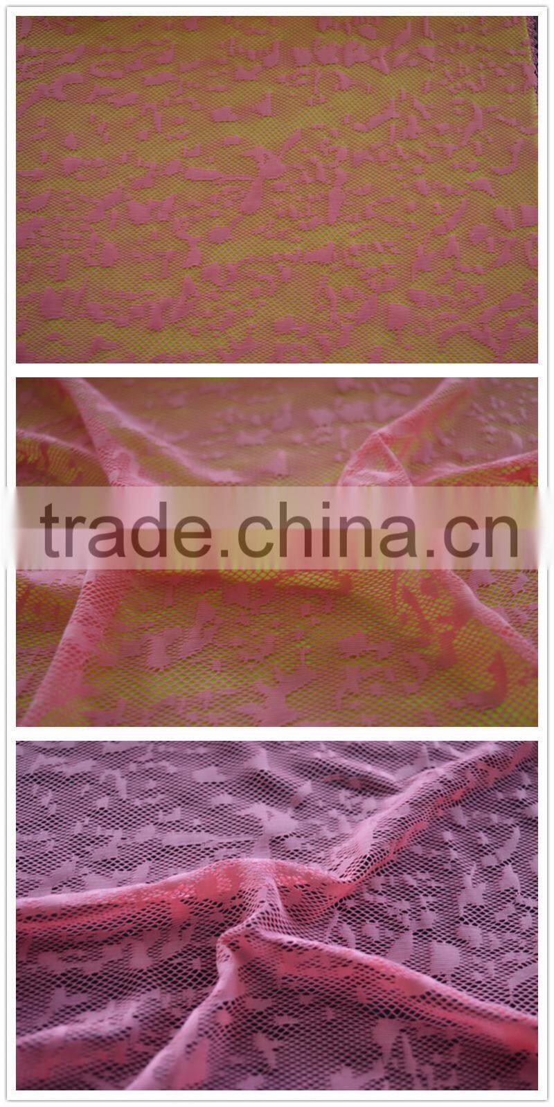 Shantou factory disordered texture pattern jacquard mesh fabric, tela de acoplamiento