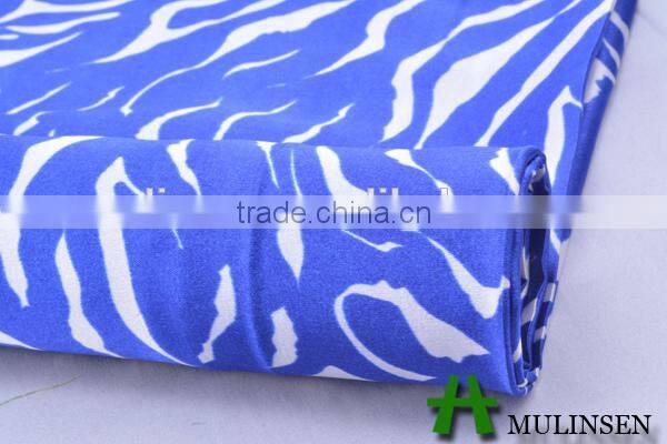 Mulinsen textile printed woven satin with twist polyest stretch woven fabric