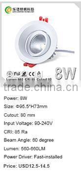 83mm Cutout 13W 15W led light downlight CCT Adjustable 2000-2800k