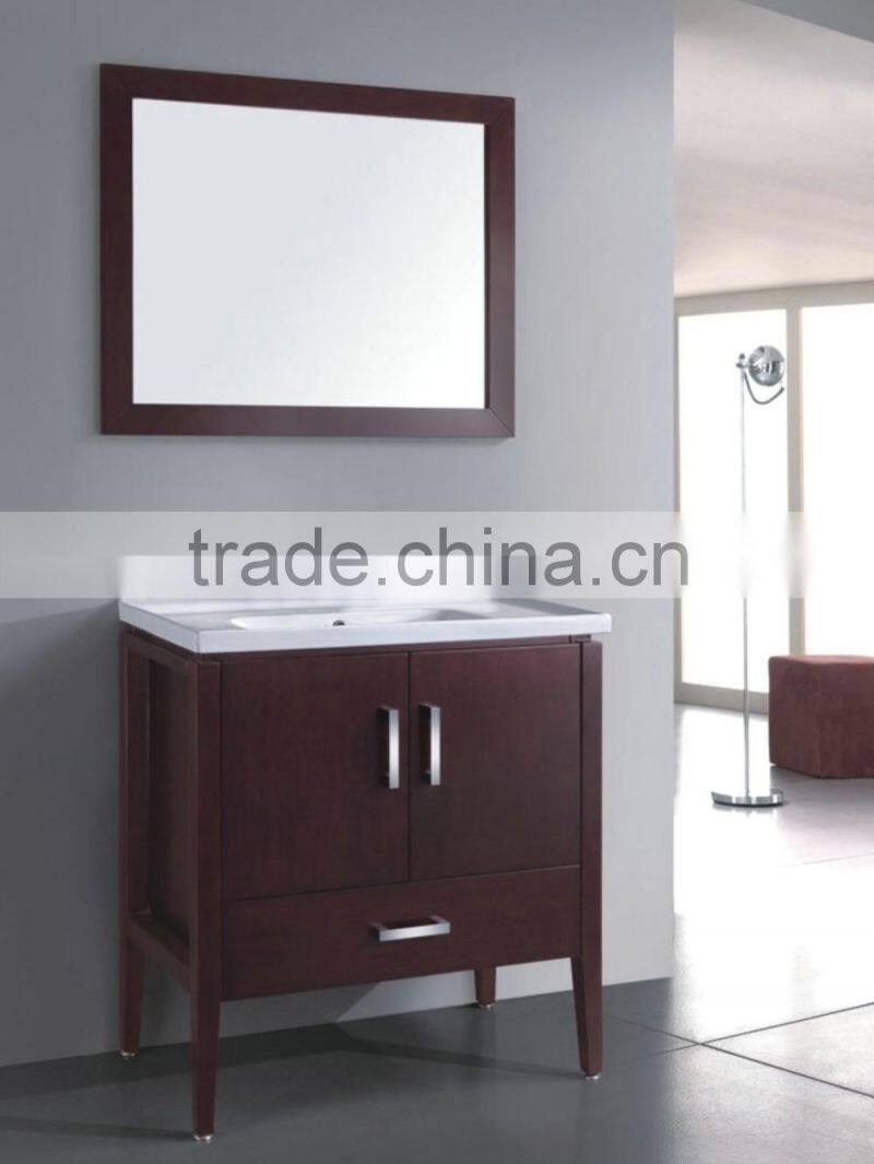 Classic hotel floor mounted mdf bathroom furniture cabinet RA301