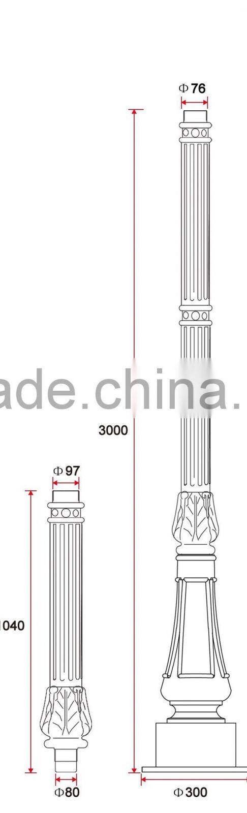 B033-1 Outdoor Sand Casting Aluminum Light Pole Casted