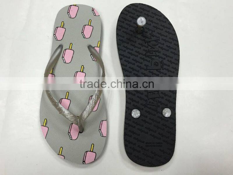 663 LOULUEN Heat Transfer Printing Women Fancy Custom Printed Flip Flops