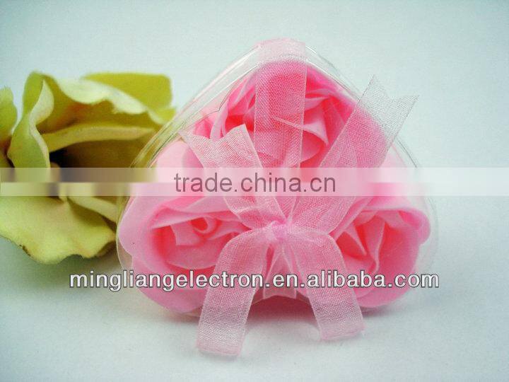 Hot sale 3pc rose soap flower for wedding gfts