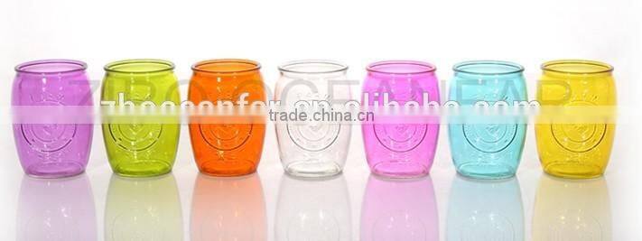 Colored Chicken Carving Glass Drinking Cup