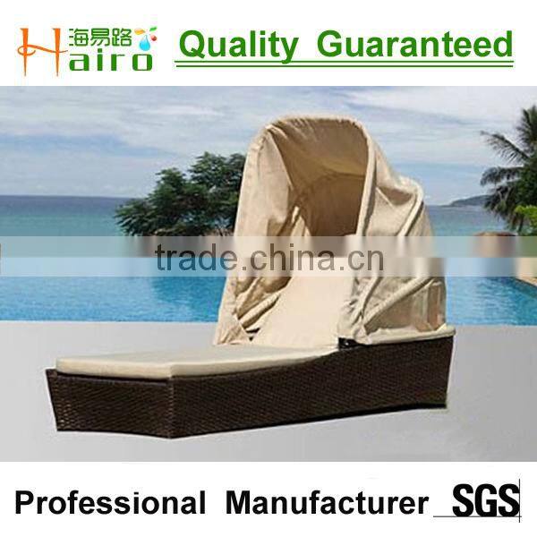 All weather outdoor rattan lounger canopy