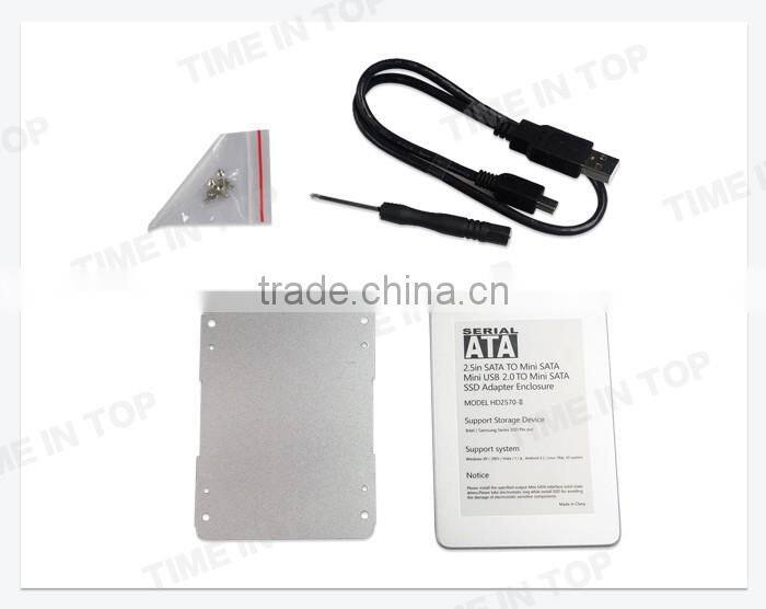 mSATA to 2.5inch HDD Enclosure with Mini USB Port