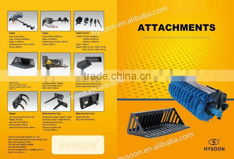 CE approved quick attach mini skid steer loader attachments