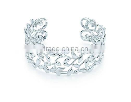 stainless steel newest style for olive leaf design bracelet