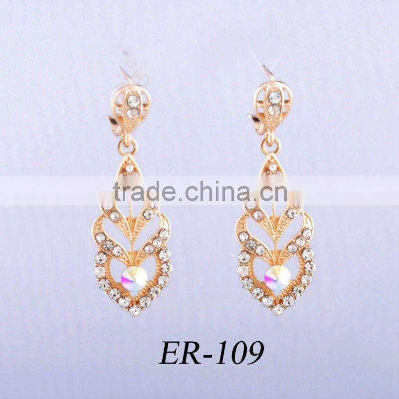 pink crystal earrings crystal rhinestone flower stud earrings wholesale