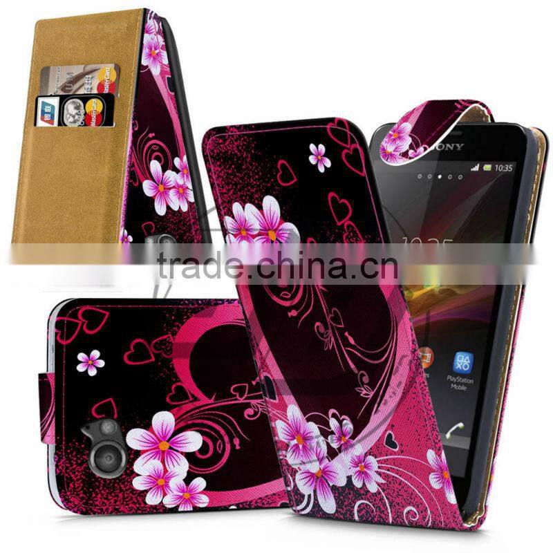 For Sony Xperia M C1905 High Quality Print Flip PU Leather Case Cover Moible Phone Case