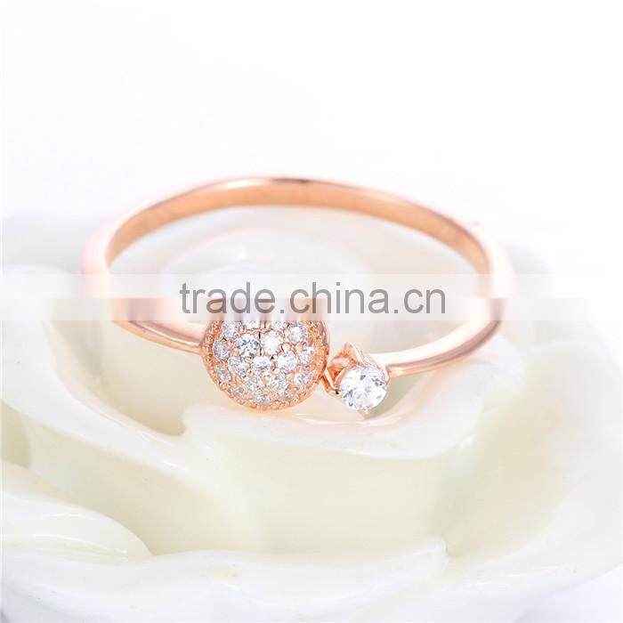 2016 New Design AAA CZ Gold Wedding Rings FR066