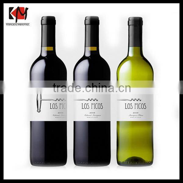 Vinly Wine Label Sticker Printing Removable Moiture-proof Wine Bottle Label