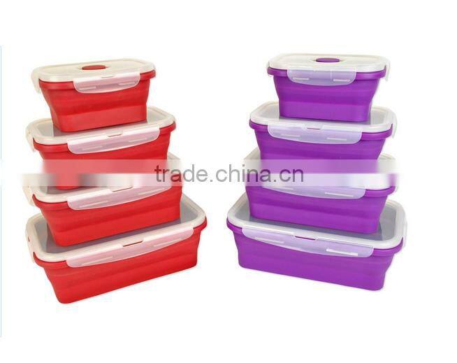 Convient Rectangle Silicone Lunch Box Set of 4