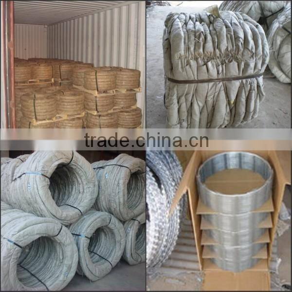 high tensile galvanized sharp razor barbed wire for Highway guardrail