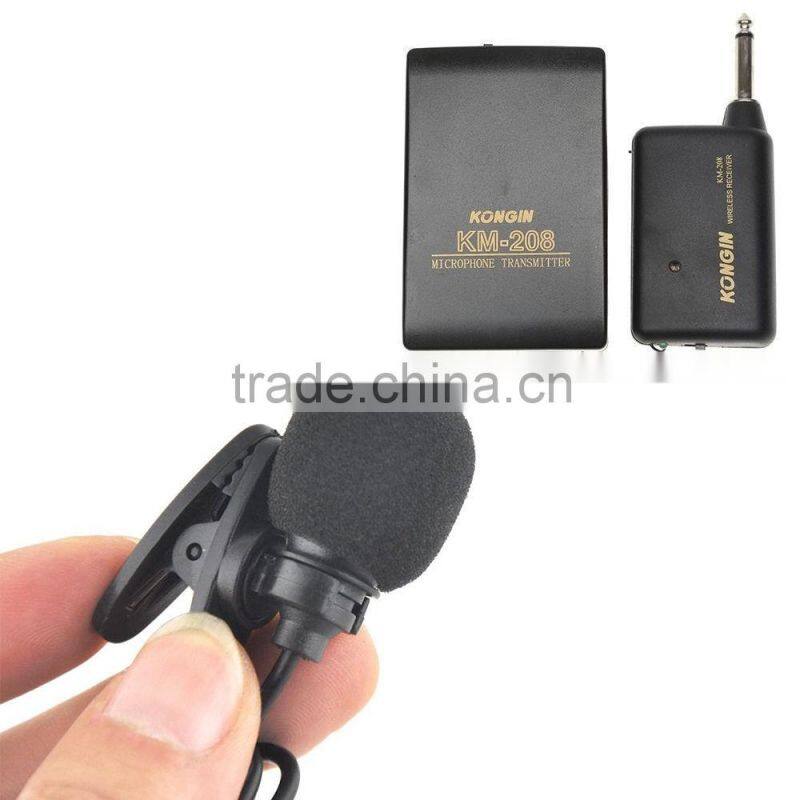 Wireless Microphone FM Transmitter Receiver Lavalier Lapel Clip Mic System Elegant