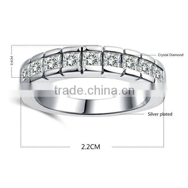 New Arrivals Green Copper Square Crystal Ring Design