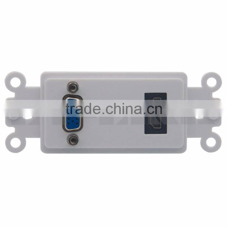 3.5mm stereo audio and VGA female to female Inner face plate wall plate