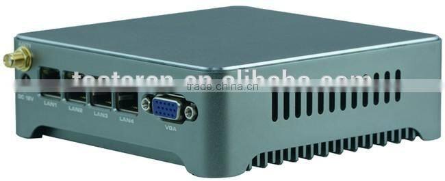mini 1U server Barebone J1900 4 ehternet firewall Fanless small case
