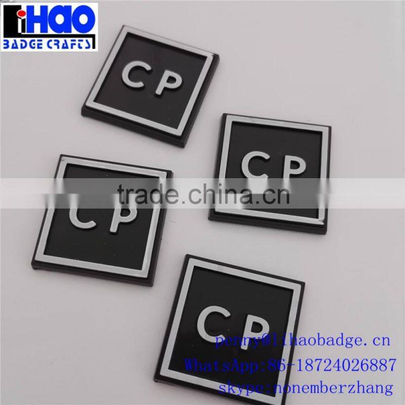 metal stickers ABS adhesive chrome plating black packing box plastic labels