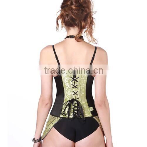 Special design embroidered brown top design plain corset designer corset tops