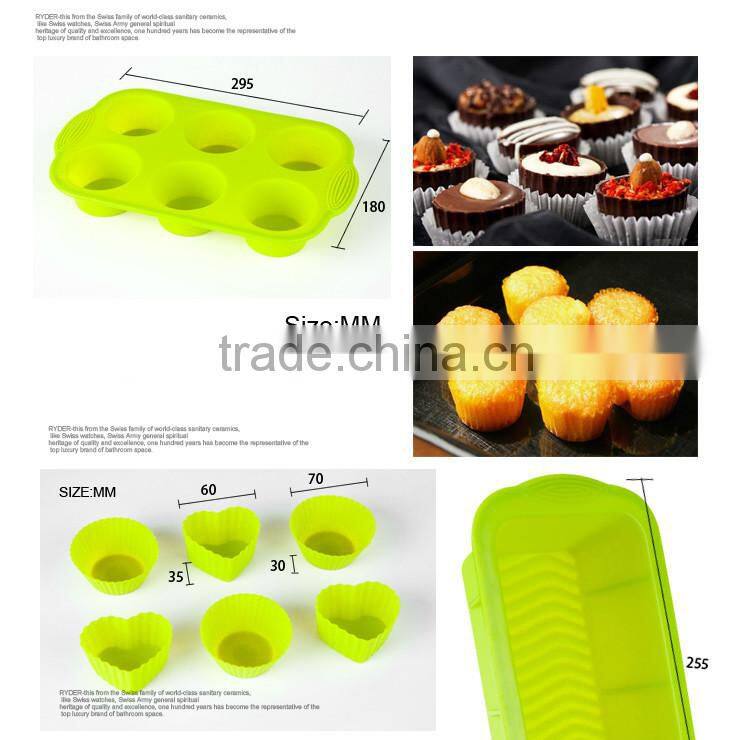 OEM silicon 30pcs nonstick bakeware restaurant baking cake mold kitchenware
