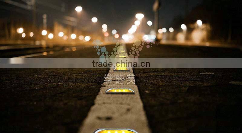 Aluminum solar power blue led flashing light reflective road stud