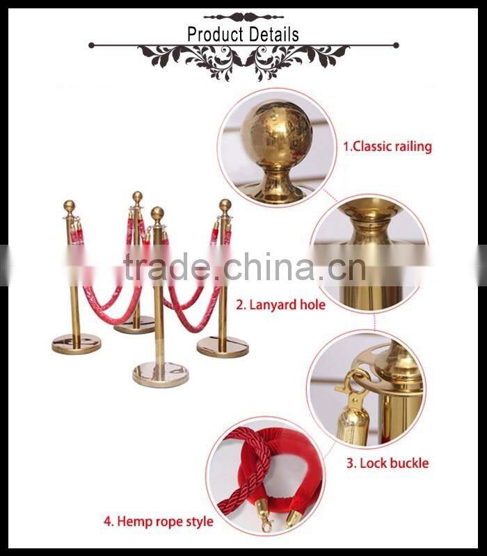 Cheap Polished Rope Barrier Railing Stand Stanchion