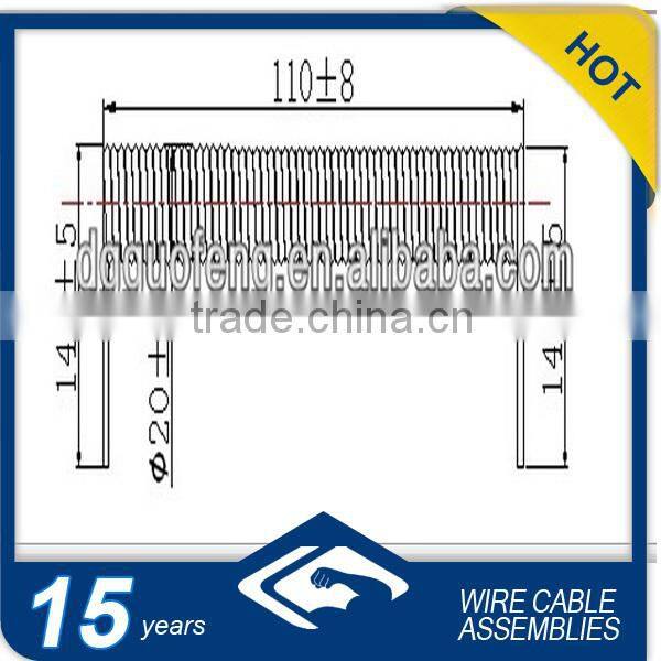 Spring wire rope with snap hook and loop