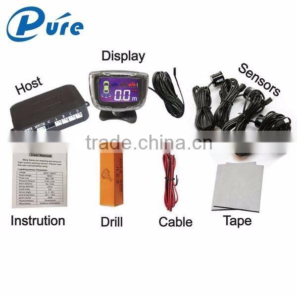 DC 12V lcd display car parking sensor system with 4 sensors