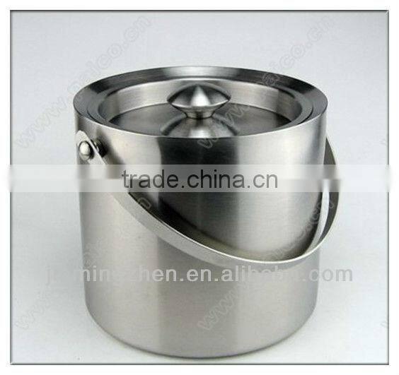 2.0L stainless steel unique ice bucket with lid
