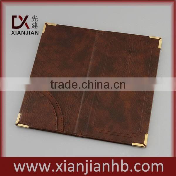 Custom Made Hotel Restaurant Metal Fasten Bill Folders With Sleeves (XJJD14)